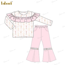 Girl Outfit In Pink Christmas Theme - DR4031