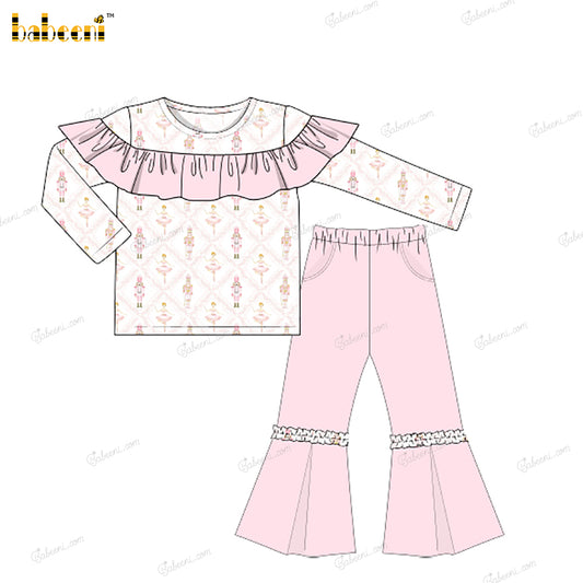 Girl Outfit In Pink Christmas Theme - DR4031