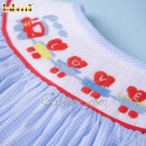 Train of Love hand smocked bubble  – DR 3461