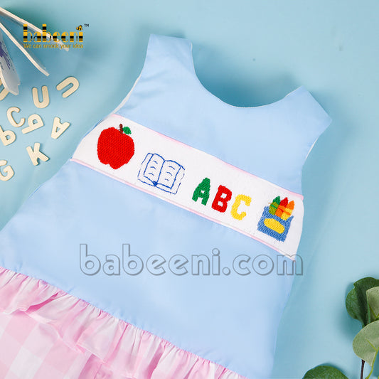 Alphabet girl smocked short set- DR 3084