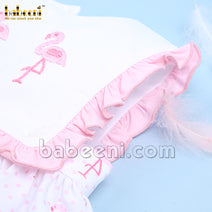 Flamingo embroidery baby dress - DR 3310