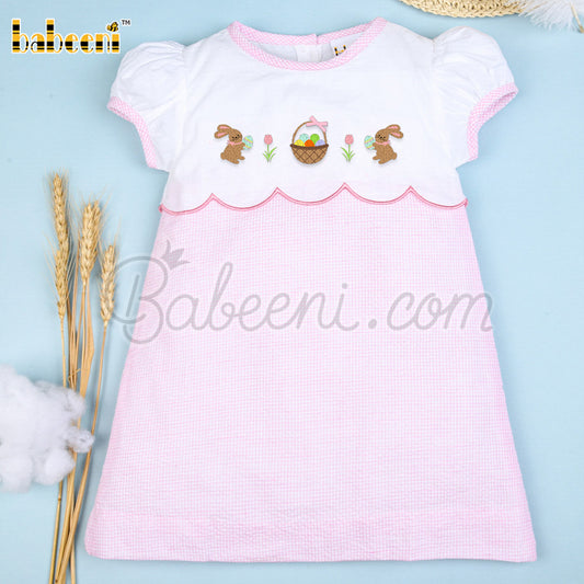 Bunny hand embroidered Easter dress – DR 3372