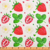 F124- strawberry woven printing 4.0