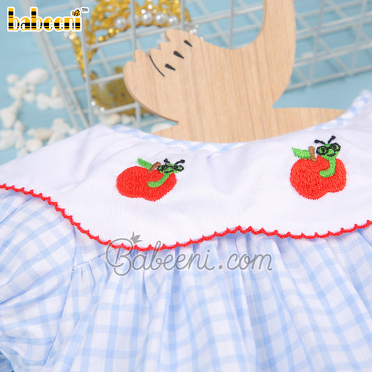 Apple embroidery girl dress - DR3716