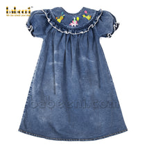 Animal embroidery denim dress - DC 16