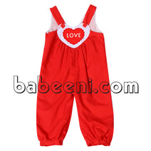 Pretty LOVE appliqued long bubble for little girl - DR 2408