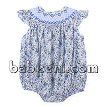 Nice geometric and flower smocked baby bubble - DR 2532