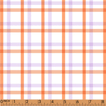 PP185 - orange, lavender plaid print 4.0