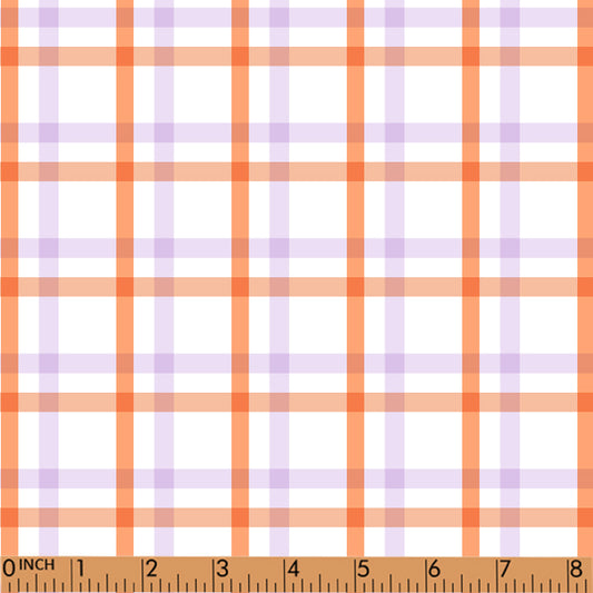 PP185 - orange, lavender plaid print 4.0