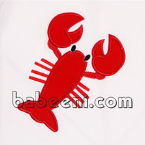 Lobster applique boy short set - KN93