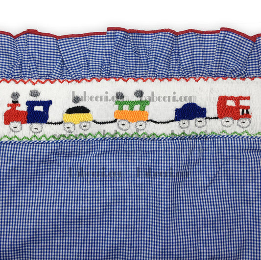 Cute train smocked blanket and pillow for baby - SS 007