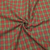 T01-Green and Red Tartan fabric