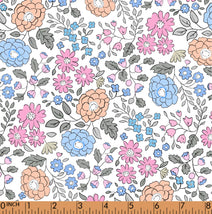 PP13 - pink, blue, peach floral fabric printing in 4.0