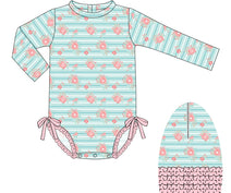 S39- Pink floral rash guard printed 4.0