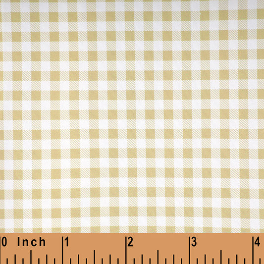 K301- Pale Khaki gingham knit fabric printing 4.0