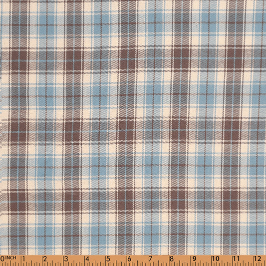 T06-Blue, Brown Tartan Fabric