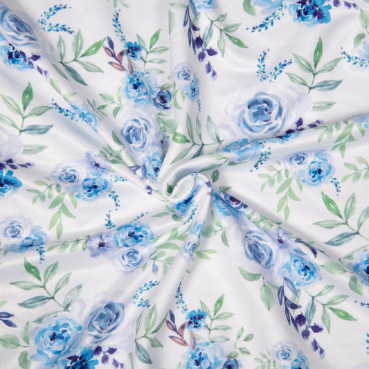 TY10-Blue Floral two yarn printed 4.0 fabric