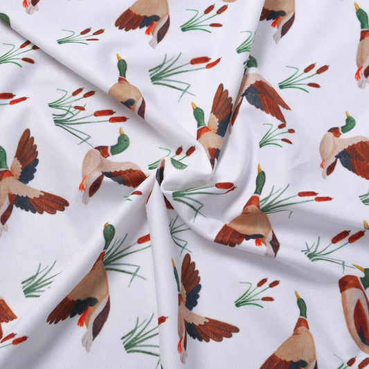 K228- Flying  Mallard printed 4.0 knit fabric