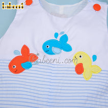 New collection of Colorful fish applique shortall – BC 1046