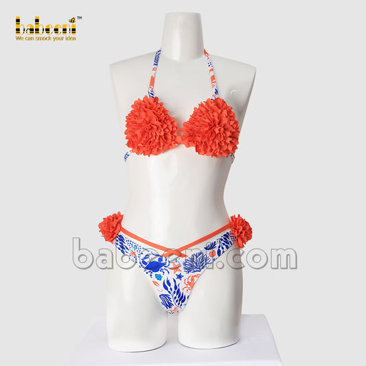 Cool living coral flower women swimwear - MS 08