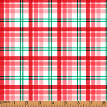 PP182 - green, red plaid printing in 4.0 fabric