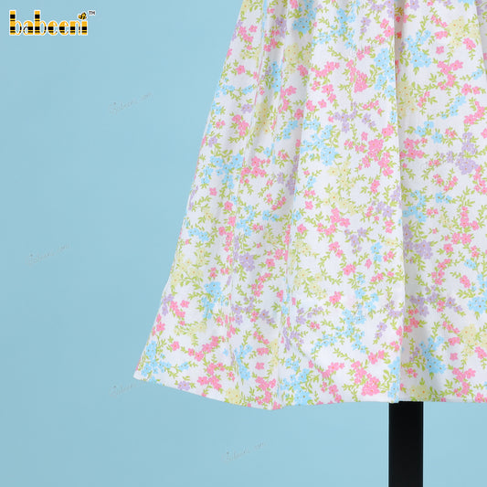 Floral Dress White And Pink Accents For Girl - DR3769