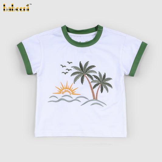 BC1446 - Boys Tropical Embroidered Knit T-Shirt