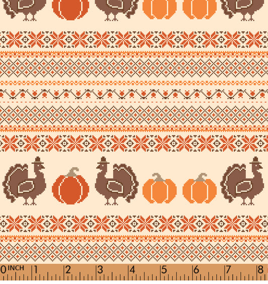 K335- Nordic turkey, pumpkin knit printing 4.0