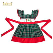 Tartan dress with smocked western cowboy - DR 3037