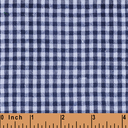 XB52 - Navy medium gingham seersucker