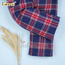 Navy & red tartan boy plain bottom - BT 62