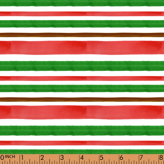 F130- Stripe Green, red pique printing 4.0