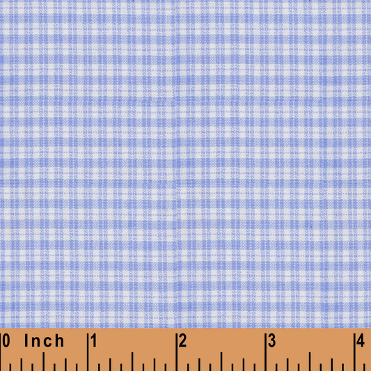 XB34- blue small plaid seersucker