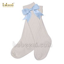 Cute little girl blue bows white socks- HS 09