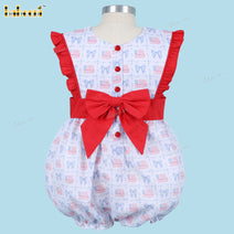 Girl Bubble Embroidered Bow - DR3918