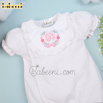 Flower embroidery & name monogram bubble for twins – GS 25