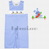 Bunny with carrot smocked longall - BC 491