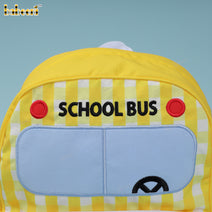 Kid Backpack In Yellow School Bus Embroidered - KB86