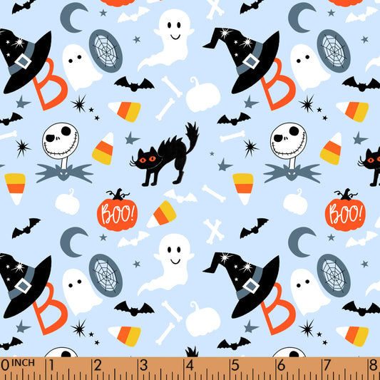 K363- cat, boo blue knit printing 4.0