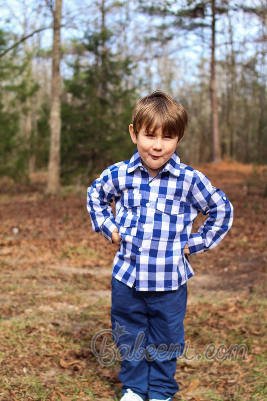 Nice navy check boy clothing