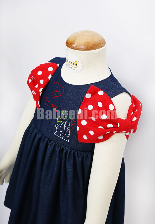 Baby Girl  Embroidery Navy Dress- DR 2835