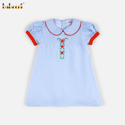 DR4686 - Baby Dress with Pumpkin Vine Embroidery