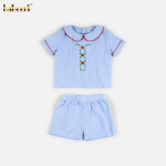 DR4685 - Baby Embroidered Shirt & Short Set