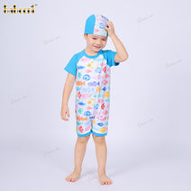 Set Swimwear For Boys Spring-Summer prints with a lot of fishs undersea pattern - BC1311