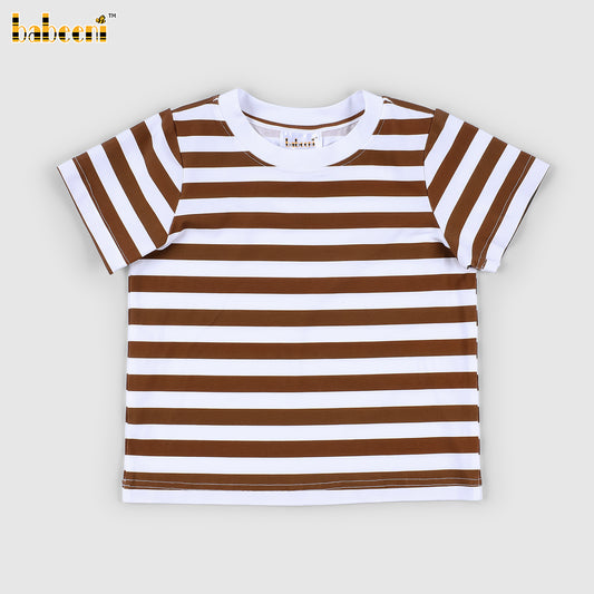 BC1471-Boys White Deer Embroidered Knit T-Shirt