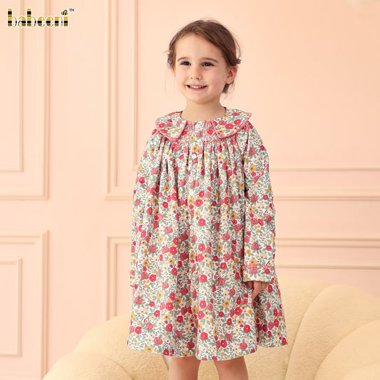 Printed Corduroy Dress with Autumn Motifs – DR4282