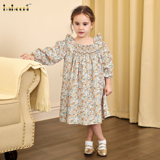 Embroidered Smock Corduroy Dress – DR4270