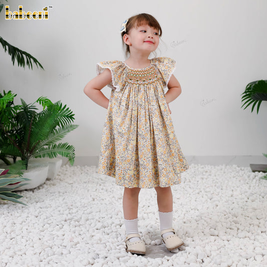 DR4431 – Girls’ ECO Bishop Dress with Smocking & Lace