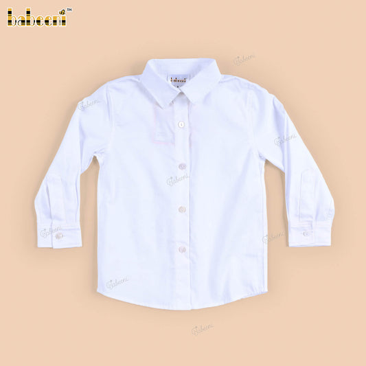 DR4578 – Classic Kids’ Shirt – Pure White Elegance