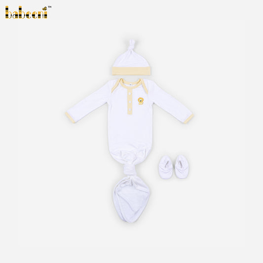 DR4583 – Lion Sleep Gown Newborn Gift Set – Sunshine Yellow